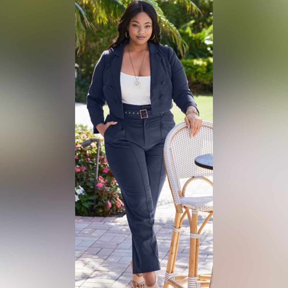 Plus Size Double Breasted Suit Set
